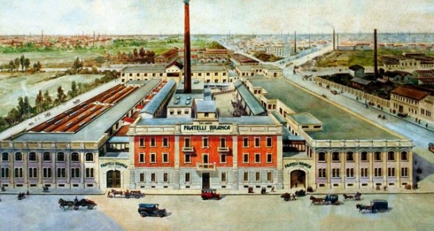 Lo stabilimento Branca in una vecchia illustrazione